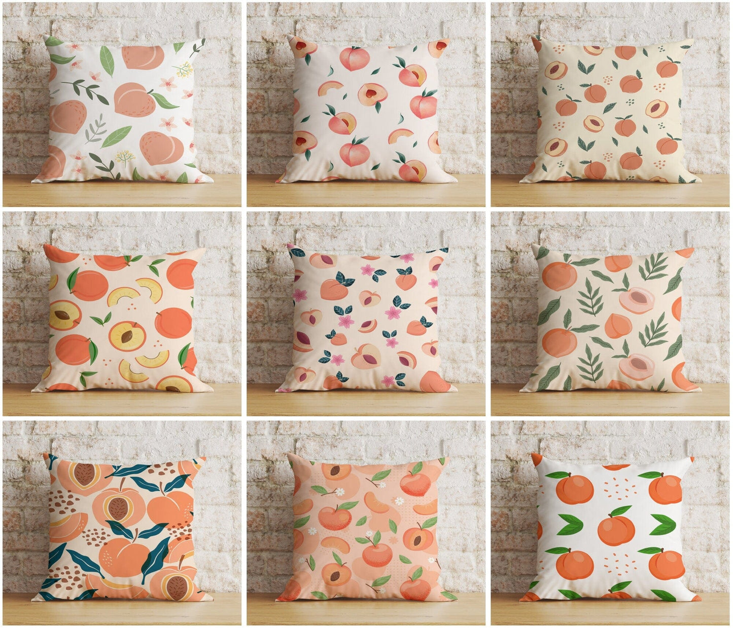 Onay Home Textile Cushion Covers Fruity Peach Pillows Cover Peach Couch Cushion Covers