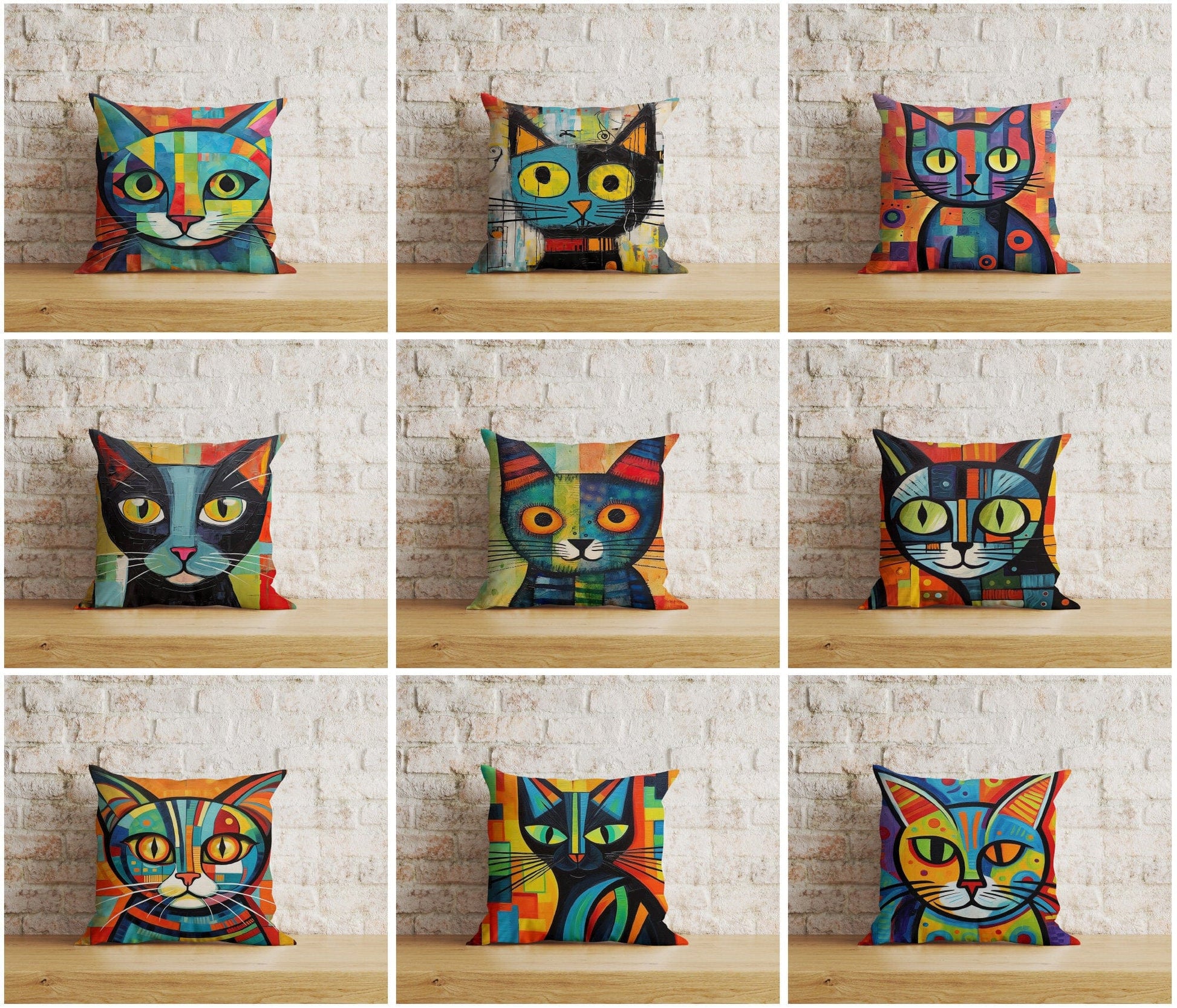 Onay Home Textile Cushion Covers Funny Cat Cute Cat Scatter Home Decor Cushion Covers