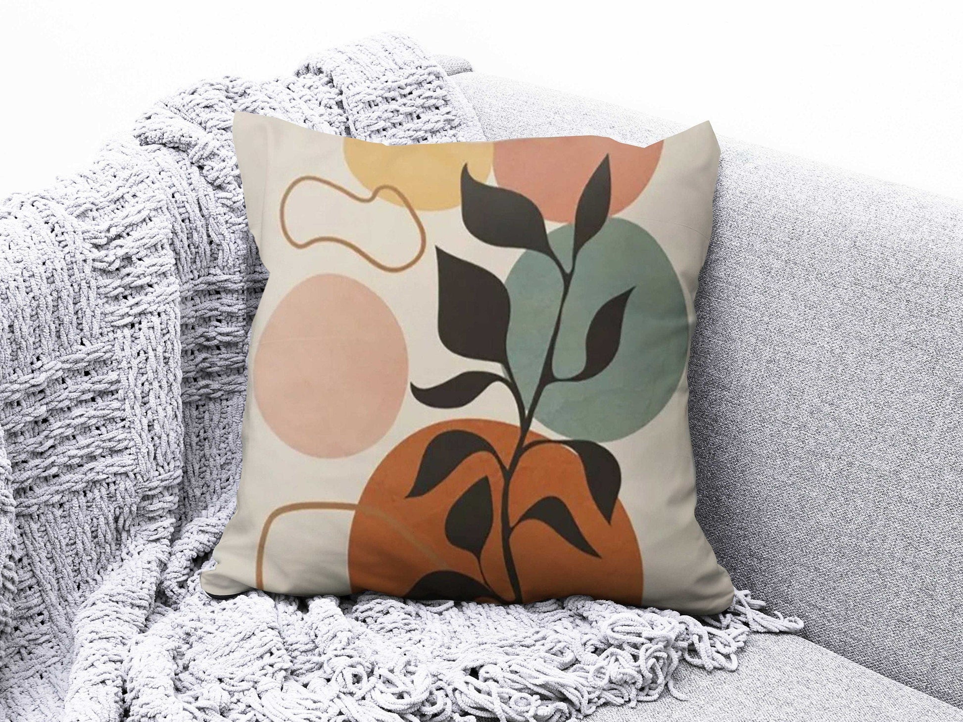 Onay 6 / 12 x 12 inch (30 x 30 cm) Geometric Abstract Pastel Colors Home Cushion Cover