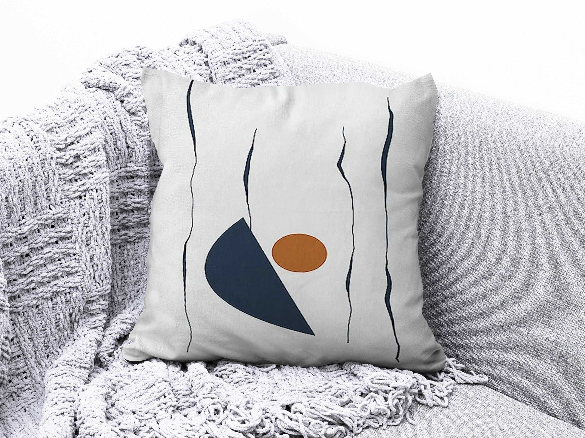 Onay 2 / 12 x 12 inch (30 x 30 cm) Geometric Abstract Pastel Colors Home Cushion Cover