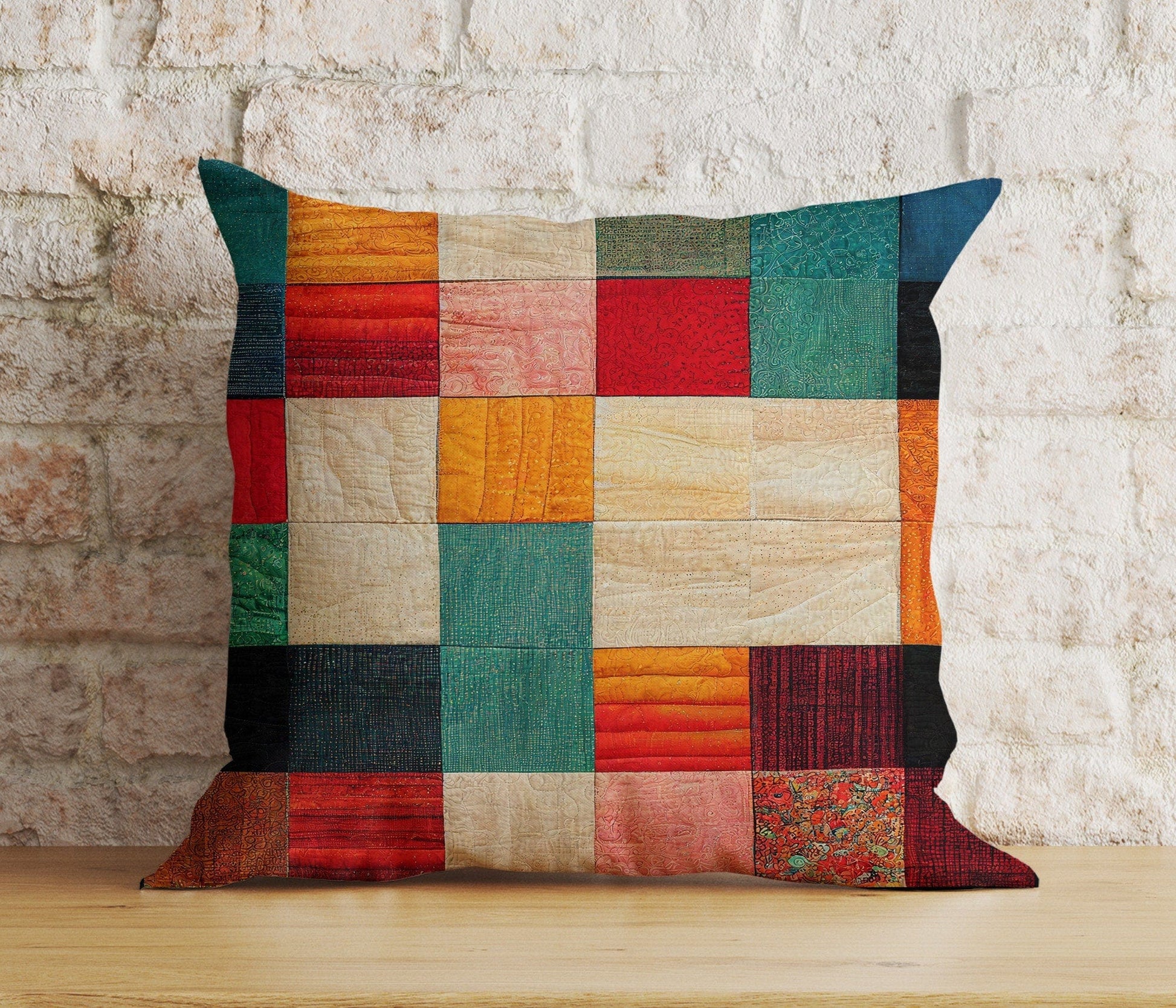 Onay 7 / 12 x 12 inch (30 x 30 cm) Geometric Colourful Rustic Tribal Design Cushion Covers