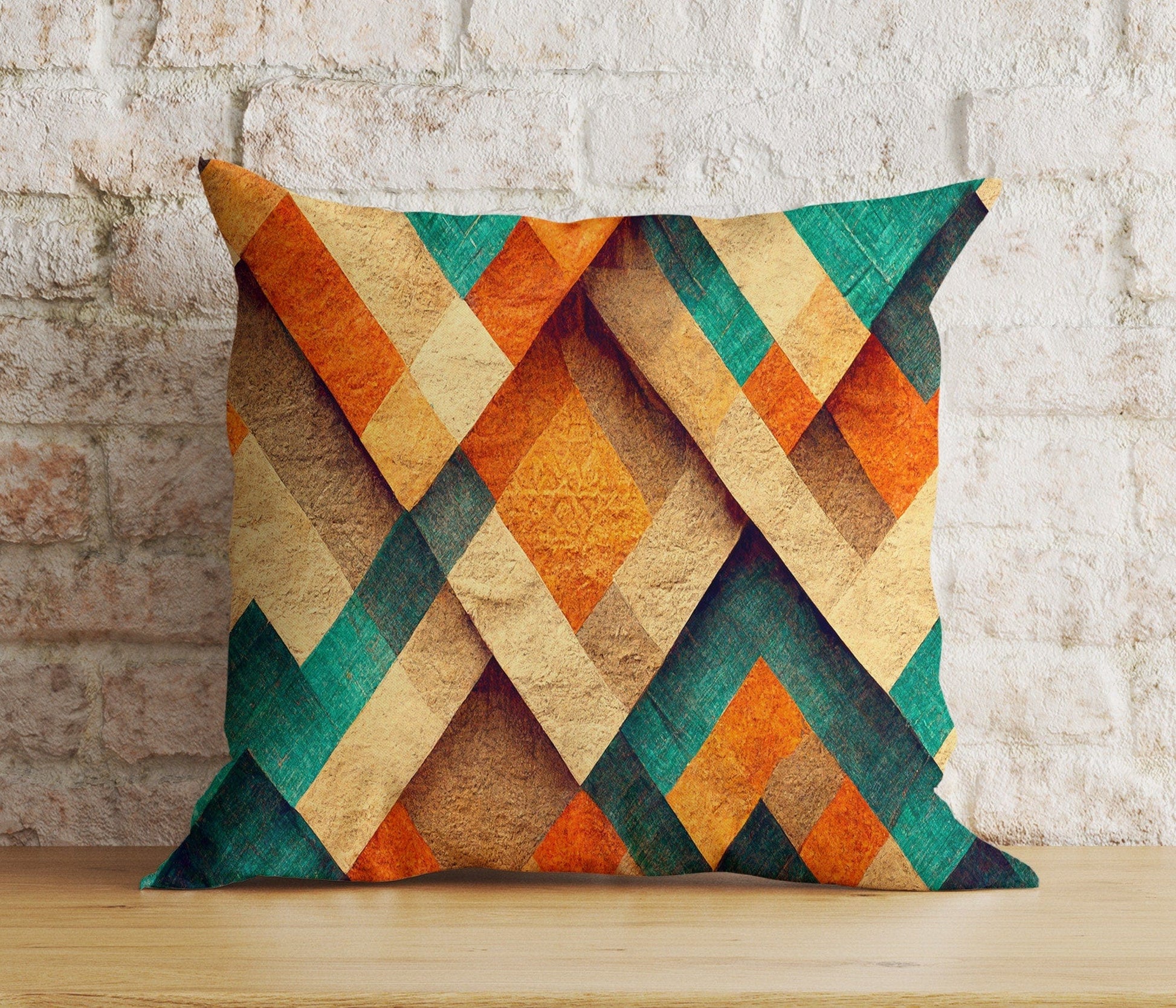 Onay 4 / 12 x 12 inch (30 x 30 cm) Geometric Colourful Rustic Tribal Design Cushion Covers
