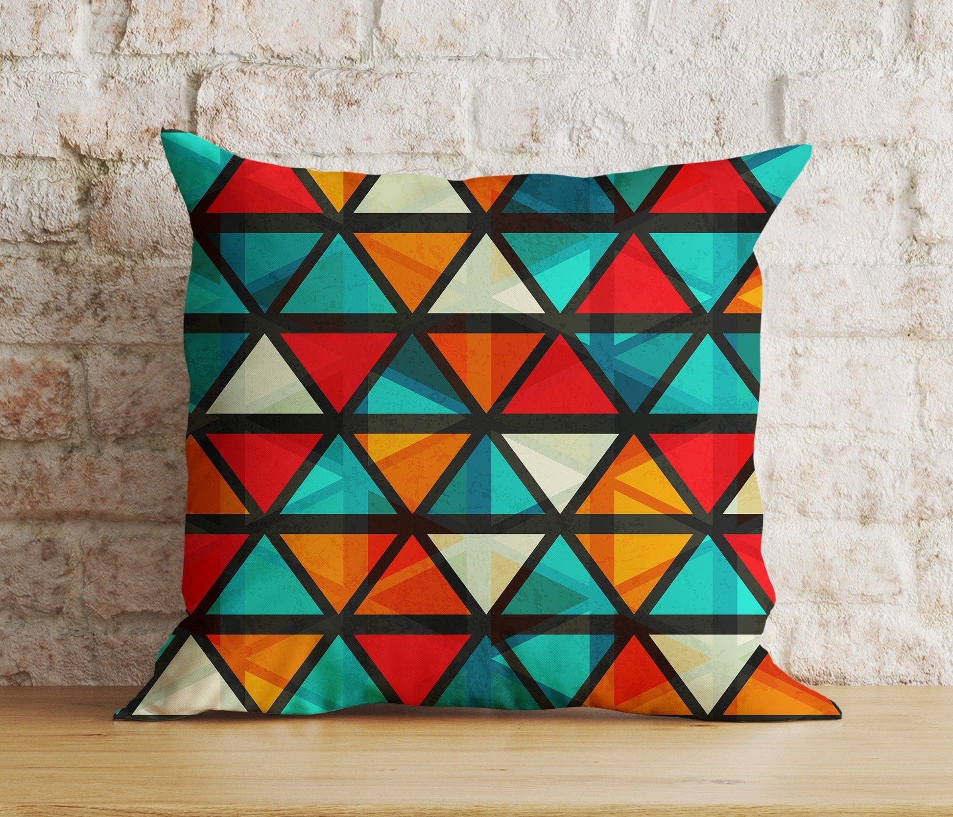Onay 2 / 12 x 12 inch (30 x 30 cm) Geometric Colourful Rustic Tribal Design Cushion Covers