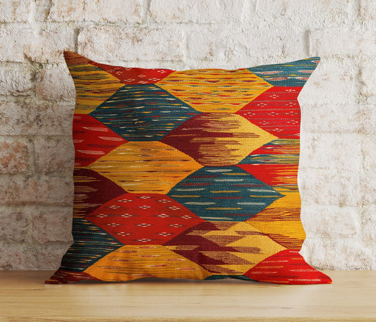 Onay 1 / 12 x 12 inch (30 x 30 cm) Geometric Colourful Rustic Tribal Design Cushion Covers