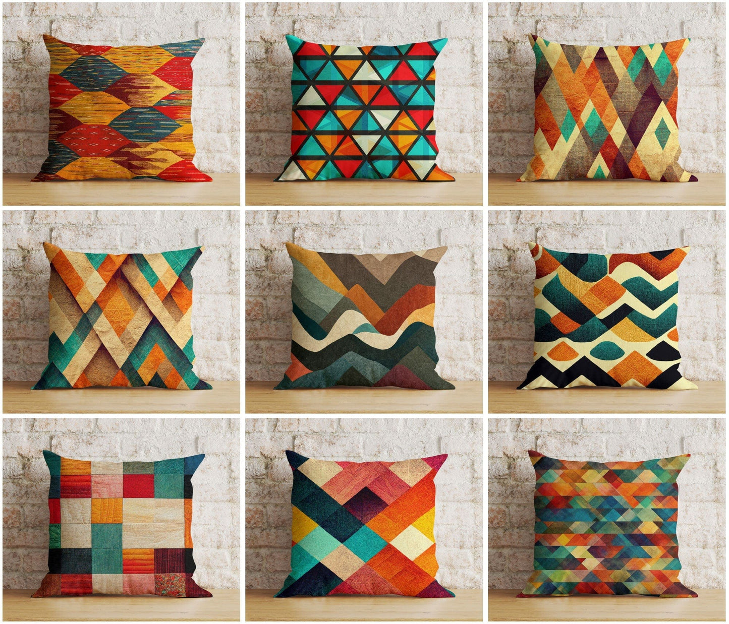 Onay Geometric Colourful Rustic Tribal Design Cushion Covers