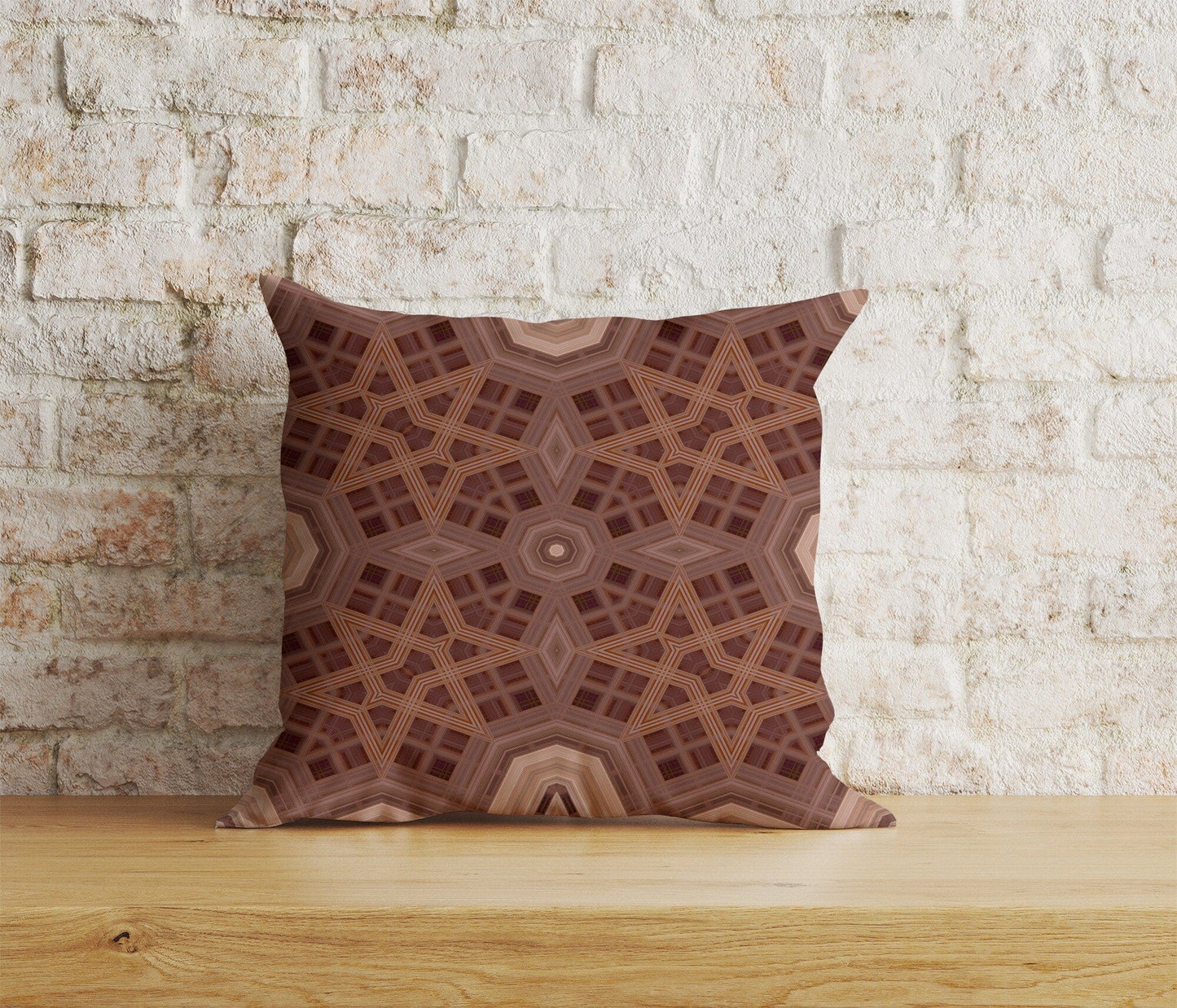 Onay Home Textile Cushion Covers 8 / 12 x 12 inch (30 x 30 cm) Double Side Geometric Cushion Covers Ethnic Pillow Case Brown Abstract