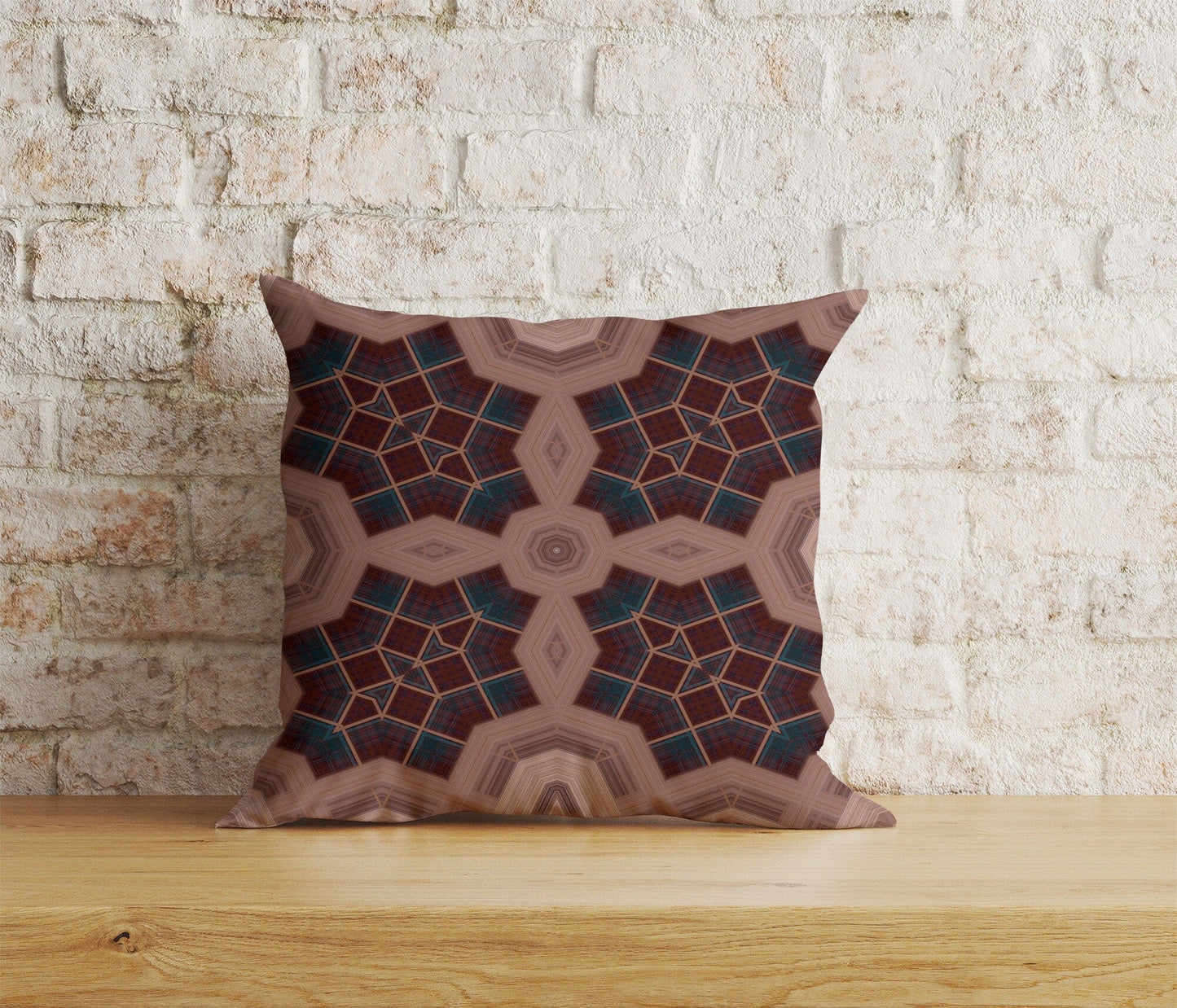 Onay Home Textile Cushion Covers 6 / 12 x 12 inch (30 x 30 cm) Double Side Geometric Cushion Covers Ethnic Pillow Case Brown Abstract