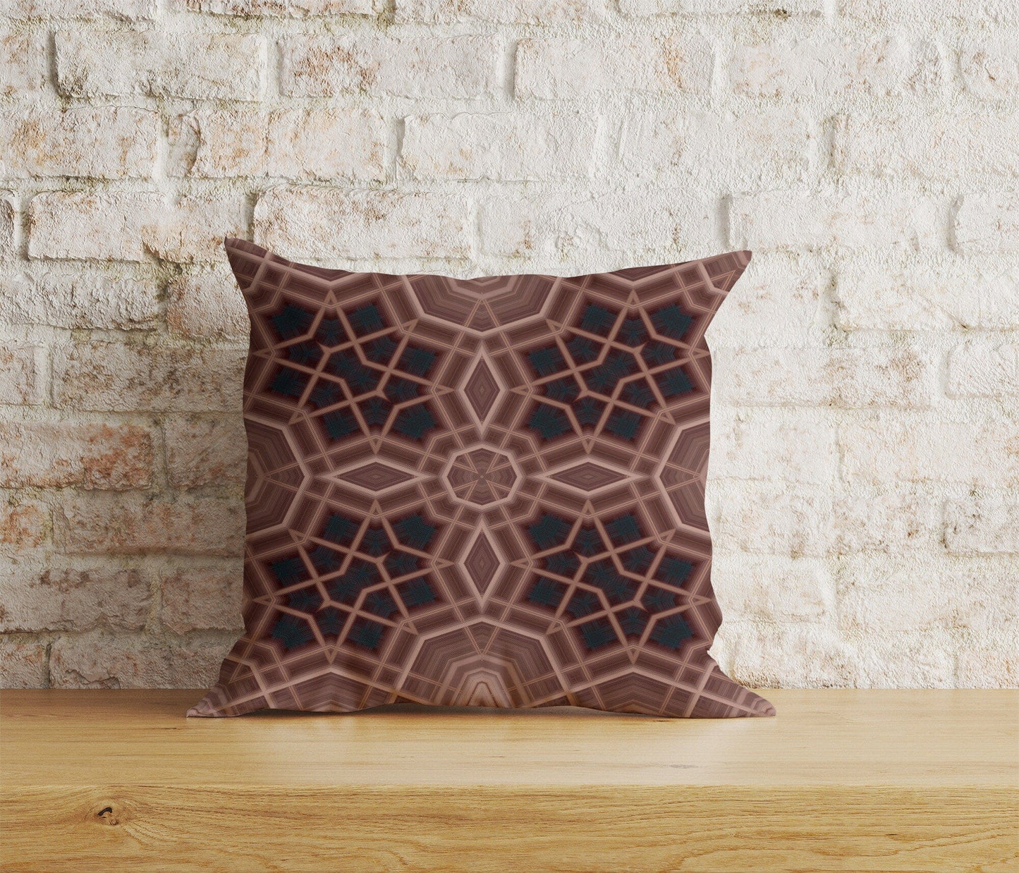 Onay Home Textile Cushion Covers 5 / 12 x 12 inch (30 x 30 cm) Double Side Geometric Cushion Covers Ethnic Pillow Case Brown Abstract