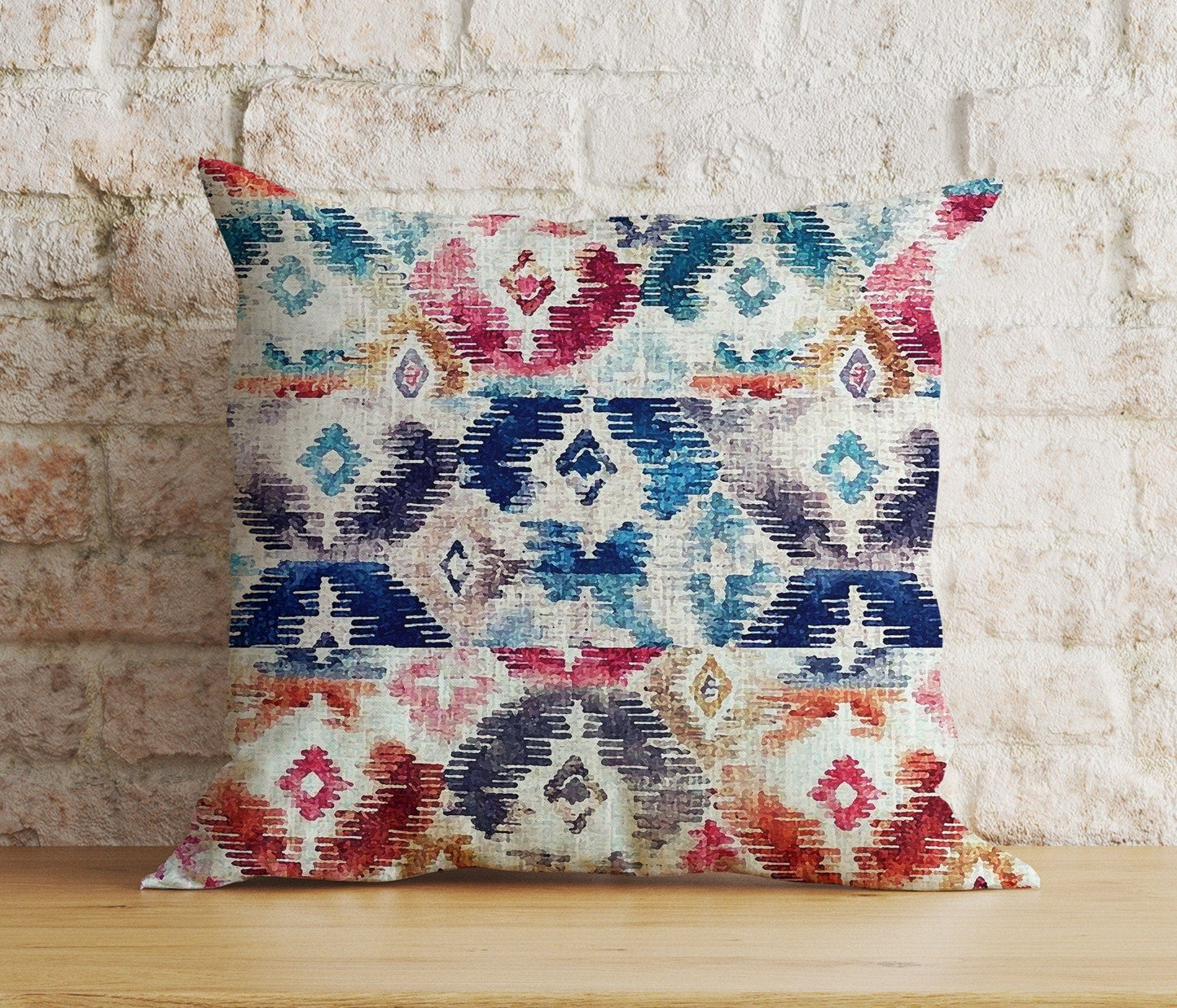 Onay 9 / 12 x 12 inch (30 x 30 cm) Double Side Geometric Diamond Colorful Pattern Home Cushion Cover