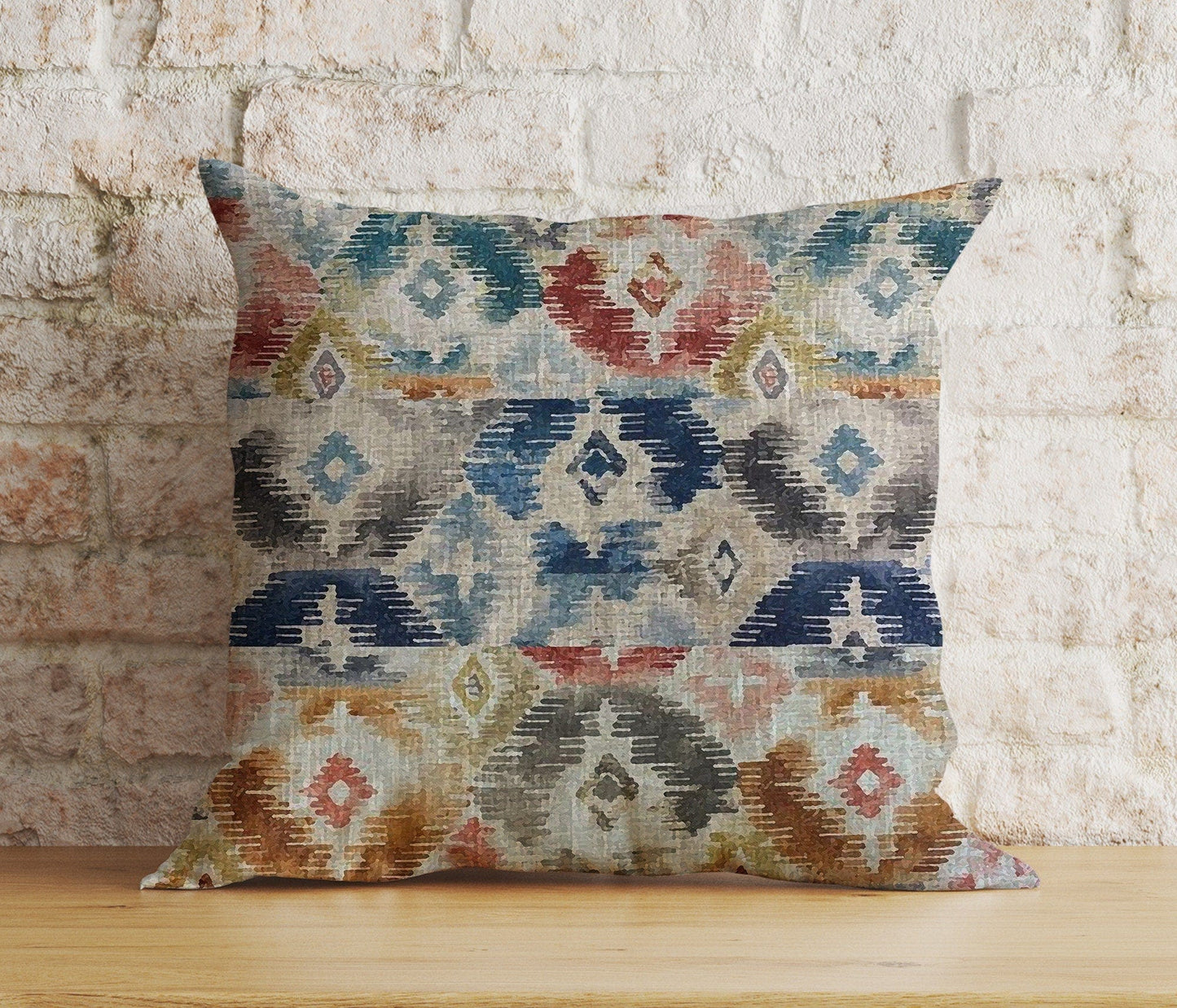 Onay 8 / 12 x 12 inch (30 x 30 cm) Double Side Geometric Diamond Colorful Pattern Home Cushion Cover