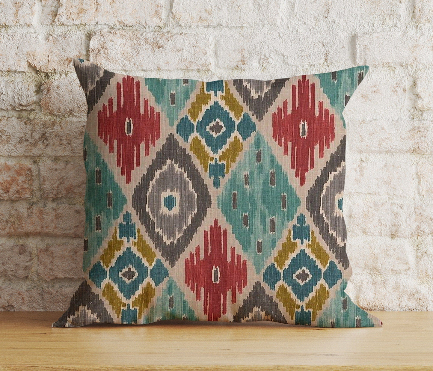 Onay 7 / 12 x 12 inch (30 x 30 cm) Double Side Geometric Diamond Colorful Pattern Home Cushion Cover