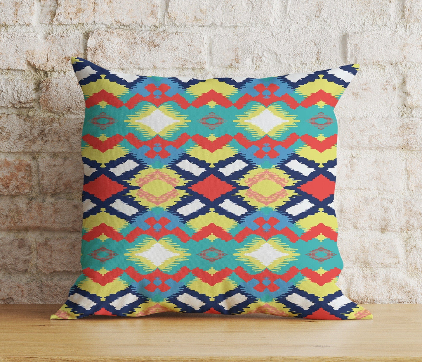 Onay 2 / 12 x 12 inch (30 x 30 cm) Double Side Geometric Diamond Colorful Pattern Home Cushion Cover
