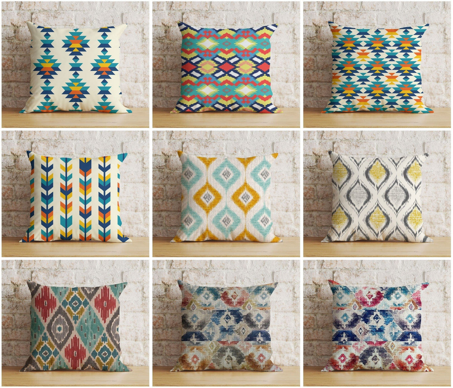 Onay Geometric Diamond Colorful Pattern Home Cushion Cover