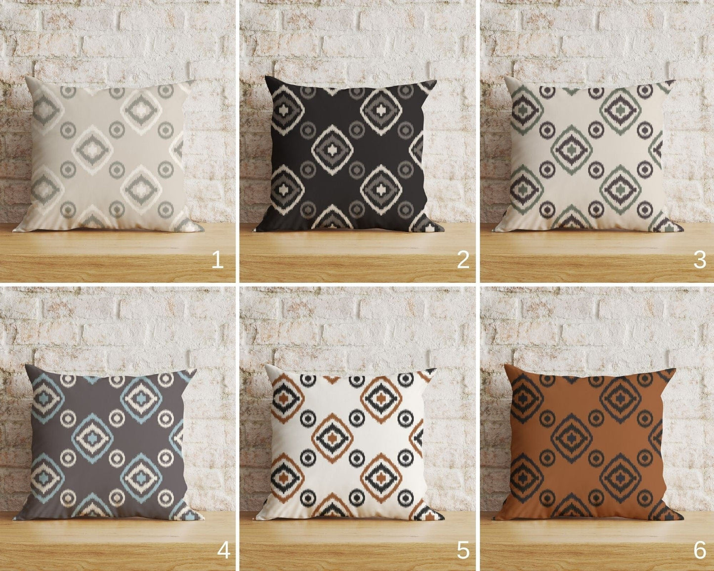 Onay Home Textile Cushion Covers Geometric Ikat Cushion Covers Kilim or Rug Throw Cushions