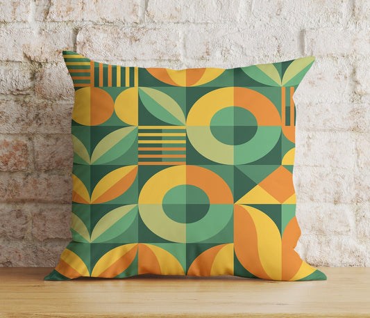 Onay 1 / 12 x 12 inch (30 x 30 cm) Double Side Geometric Retro Abstract Modern Shapes Cushion Cover