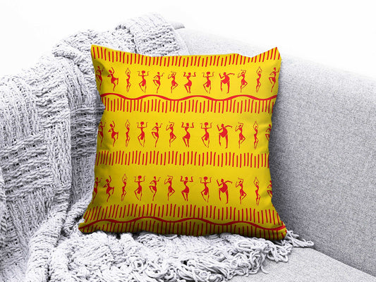 Onay 1 / 12 x 12 inch (30 x 30 cm) Geometric Wavy Round and Striped Abstract Cushion Cover