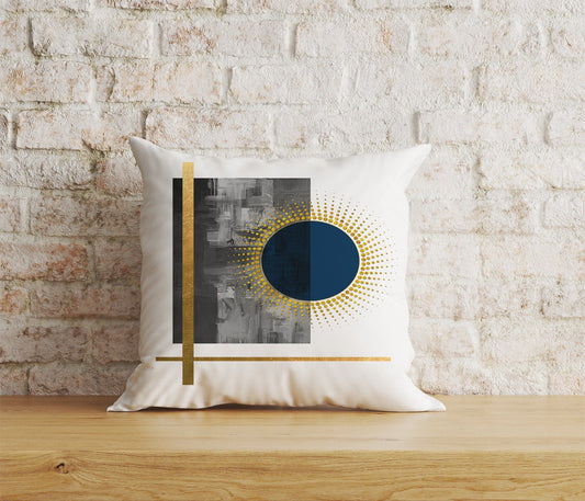 Onay Home Textile Cushion Covers 1 / 12 x 12 inch (30 x 30 cm) Double Side Gold Sun Cushion Covers Geometric Pillow Cover Abstract Case
