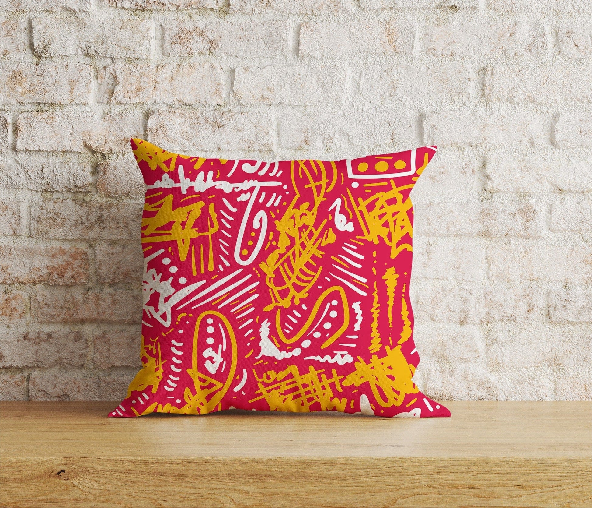 Onay Home Textile Cushion Covers 6 / 12 x 12 inch (30 x 30 cm) Double Side Graffiti Art Cushion Cover Urban Street Artist Pillowcase