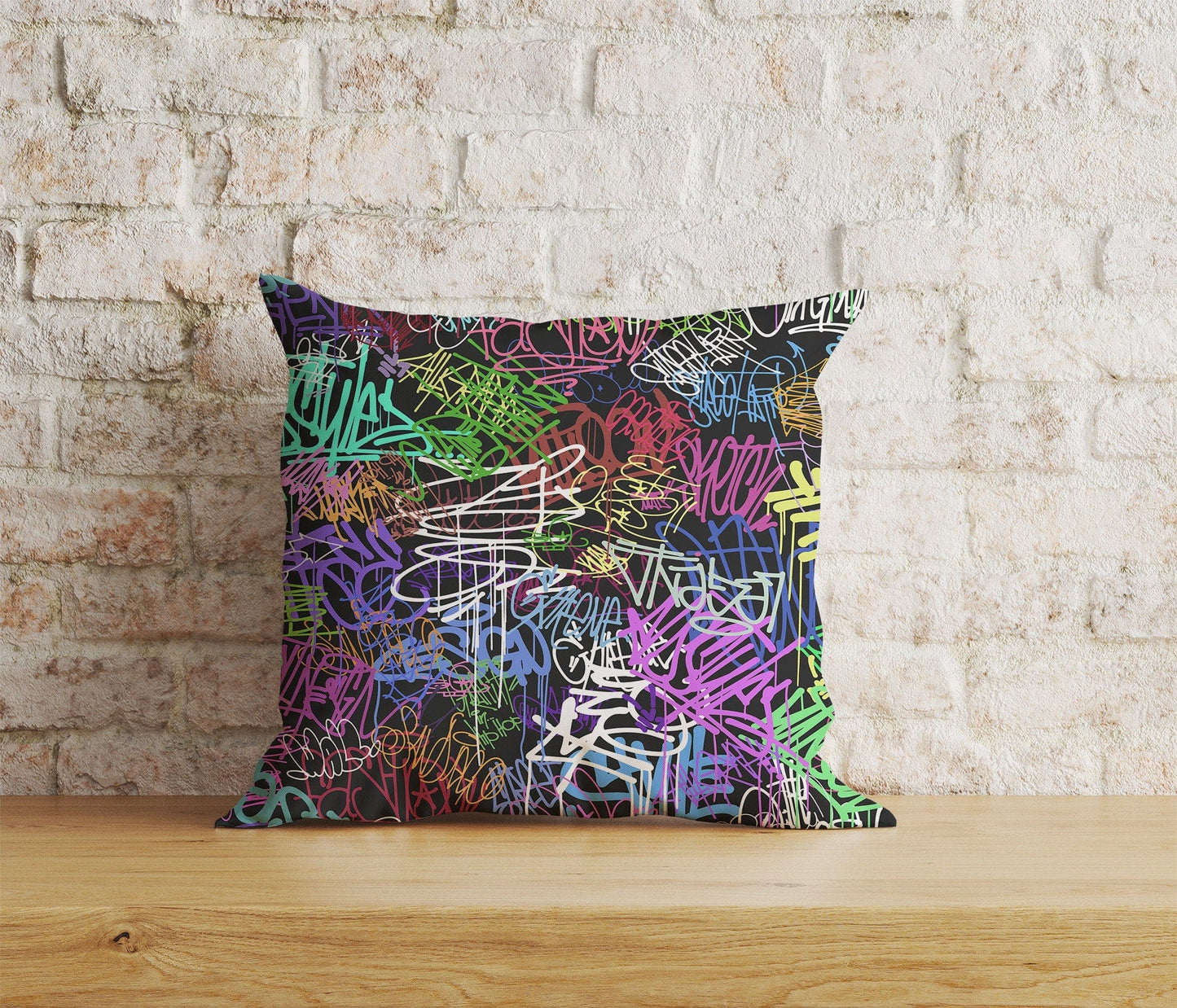 Onay Home Textile Cushion Covers 4 / 12 x 12 inch (30 x 30 cm) Double Side Graffiti Art Cushion Cover Urban Street Artist Pillowcase