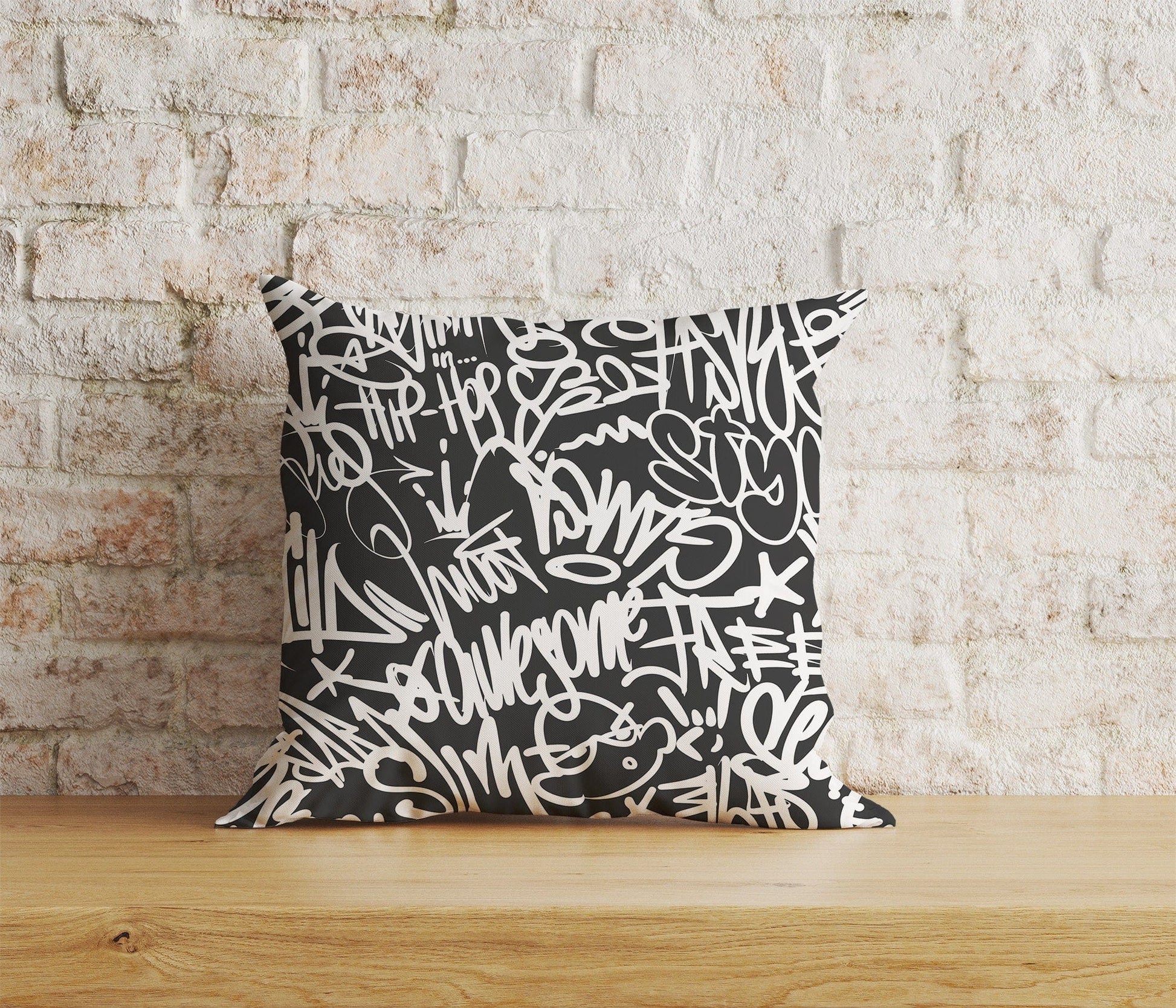 Onay Home Textile Cushion Covers 3 / 12 x 12 inch (30 x 30 cm) Double Side Graffiti Art Cushion Cover Urban Street Artist Pillowcase