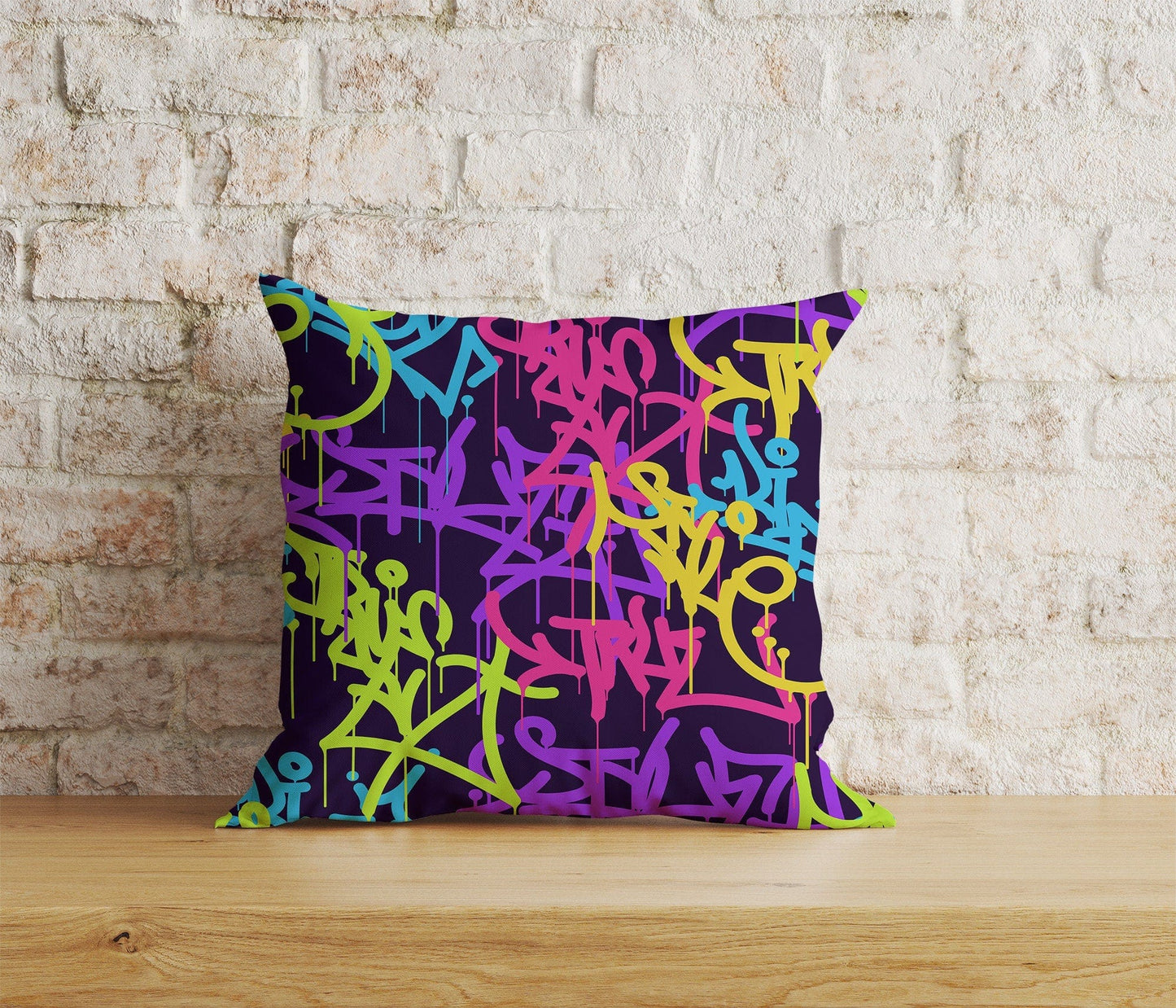 Onay Home Textile Cushion Covers 2 / 12 x 12 inch (30 x 30 cm) Double Side Graffiti Art Cushion Cover Urban Street Artist Pillowcase