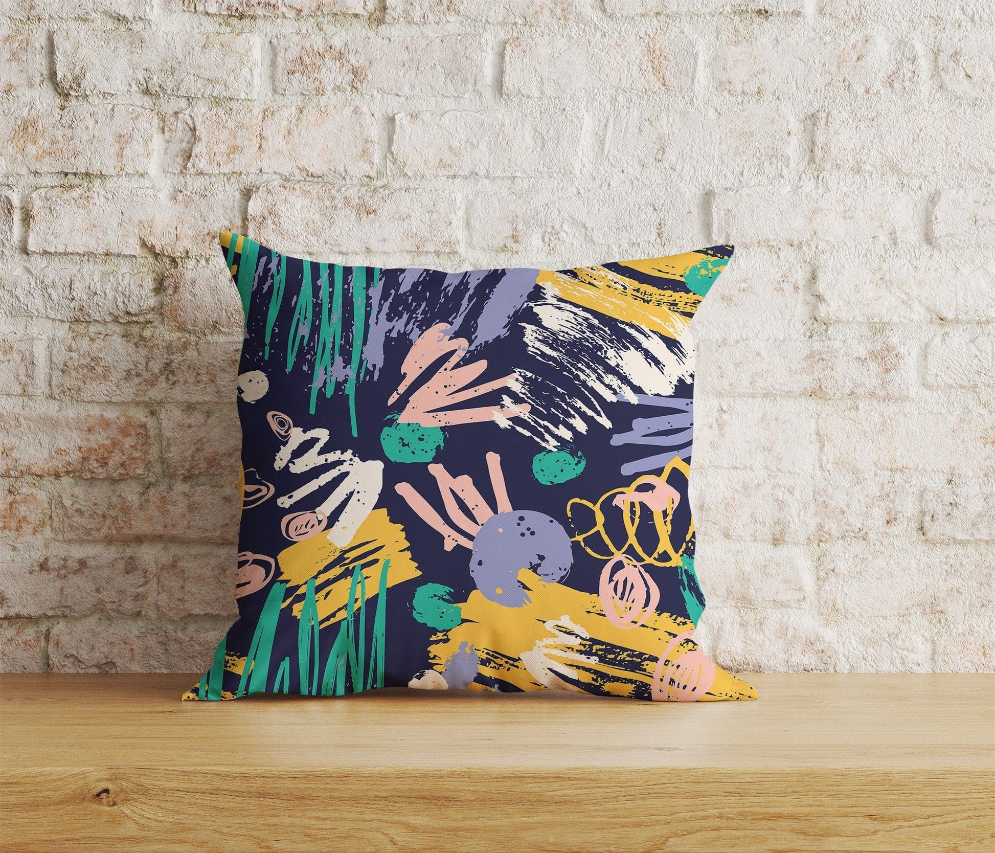 Onay Home Textile Cushion Covers 2 / 12 x 12 inch (30 x 30 cm) Double Side Graffiti Art Pillow Cover Rainbow Graffiti Cushion Cover