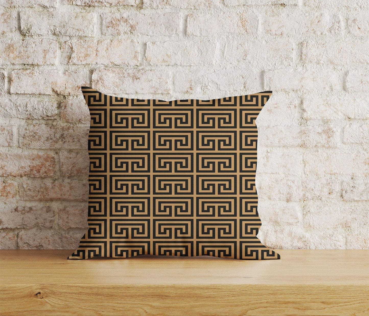 Onay Home Textile Cushion Covers 4 / 12 x 12 inch (30 x 30 cm) Double Side Greek Key Cushion Cover Yellow Black Throw Cushions