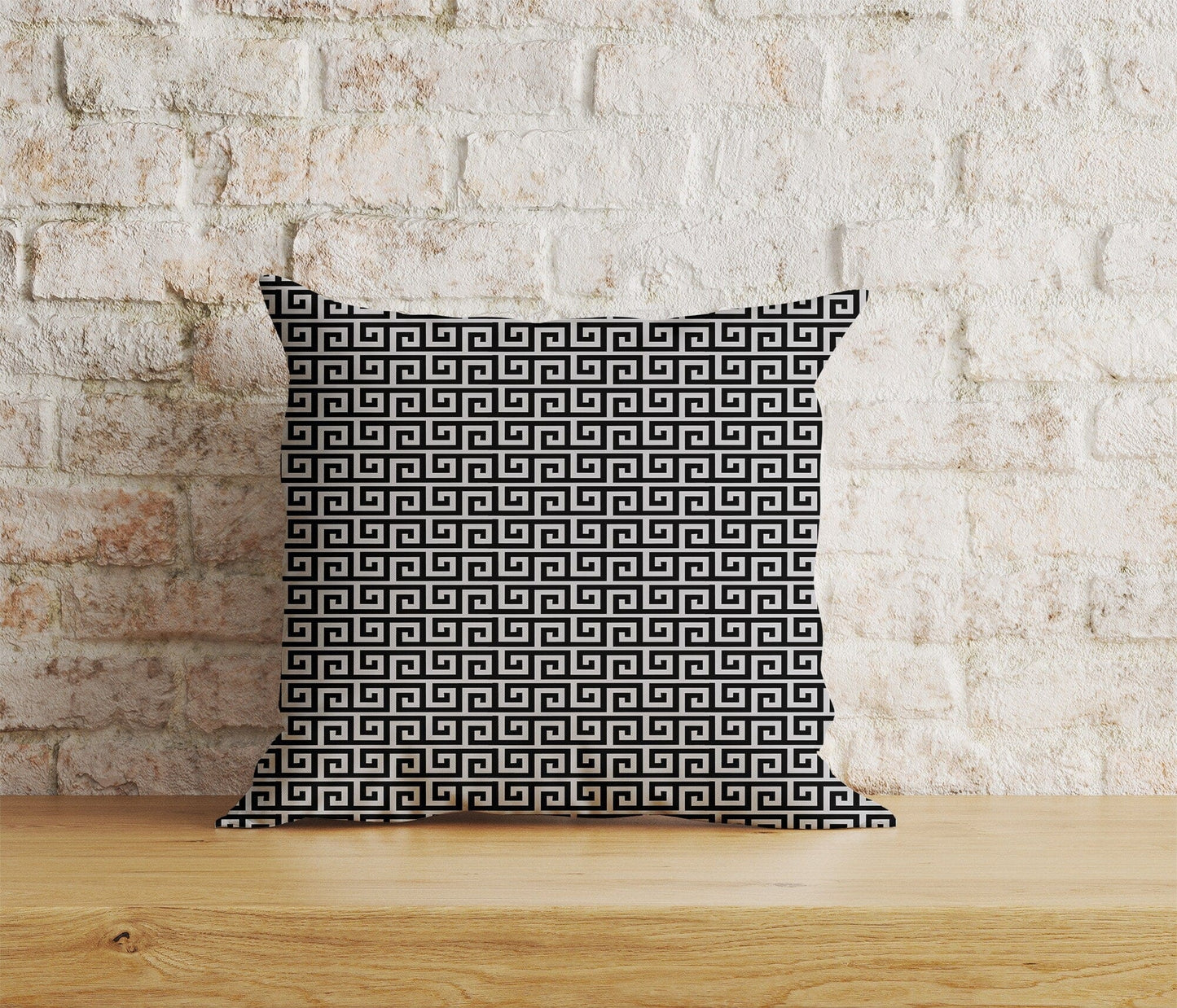 Onay Home Textile Cushion Covers 9 / 12 x 12 inch (30 x 30 cm) Double Side Greek Key Pattern Cushion Cover Black White Pillow Cover