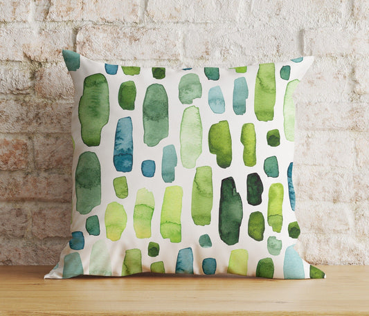 Onay 1 / 12 x 12 inch (30 x 30 cm) Double Side Green Abstract Grass Boho Summer Decoration Cushion Cover