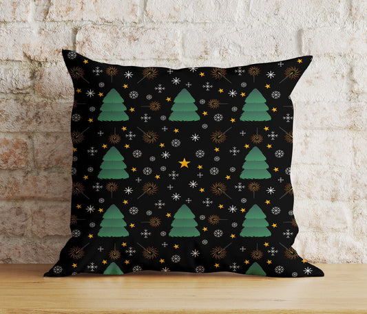 Onay 1 / 12 x 12 inch (30 x 30 cm) Double Side Green Christmas Tree Wonderland Winter Decor Cushion Covers