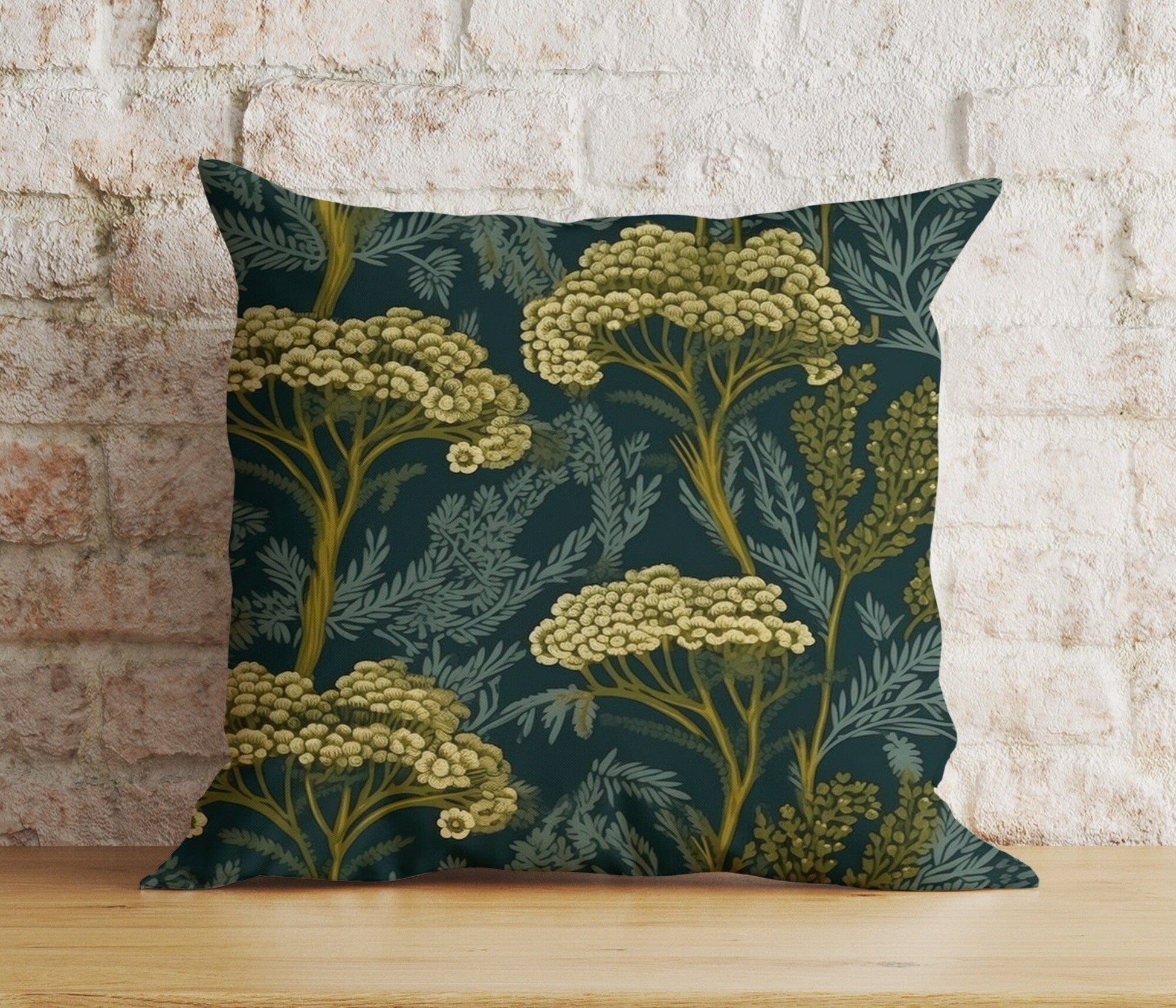 Onay 5 / 12 x 12 inch (30 x 30 cm) Double Side Green Floral Botanical Flower Exotic Jungle Cushion Cover