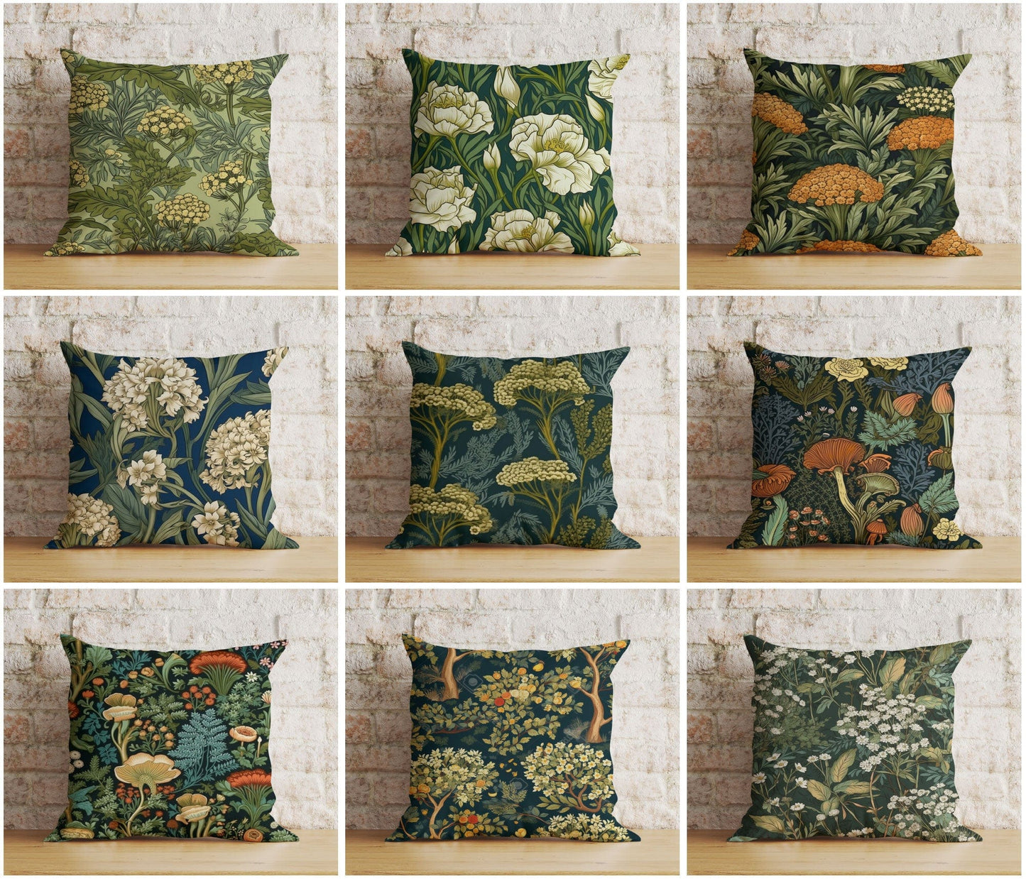 Onay Green Floral Botanical Flower Exotic Jungle Cushion Cover
