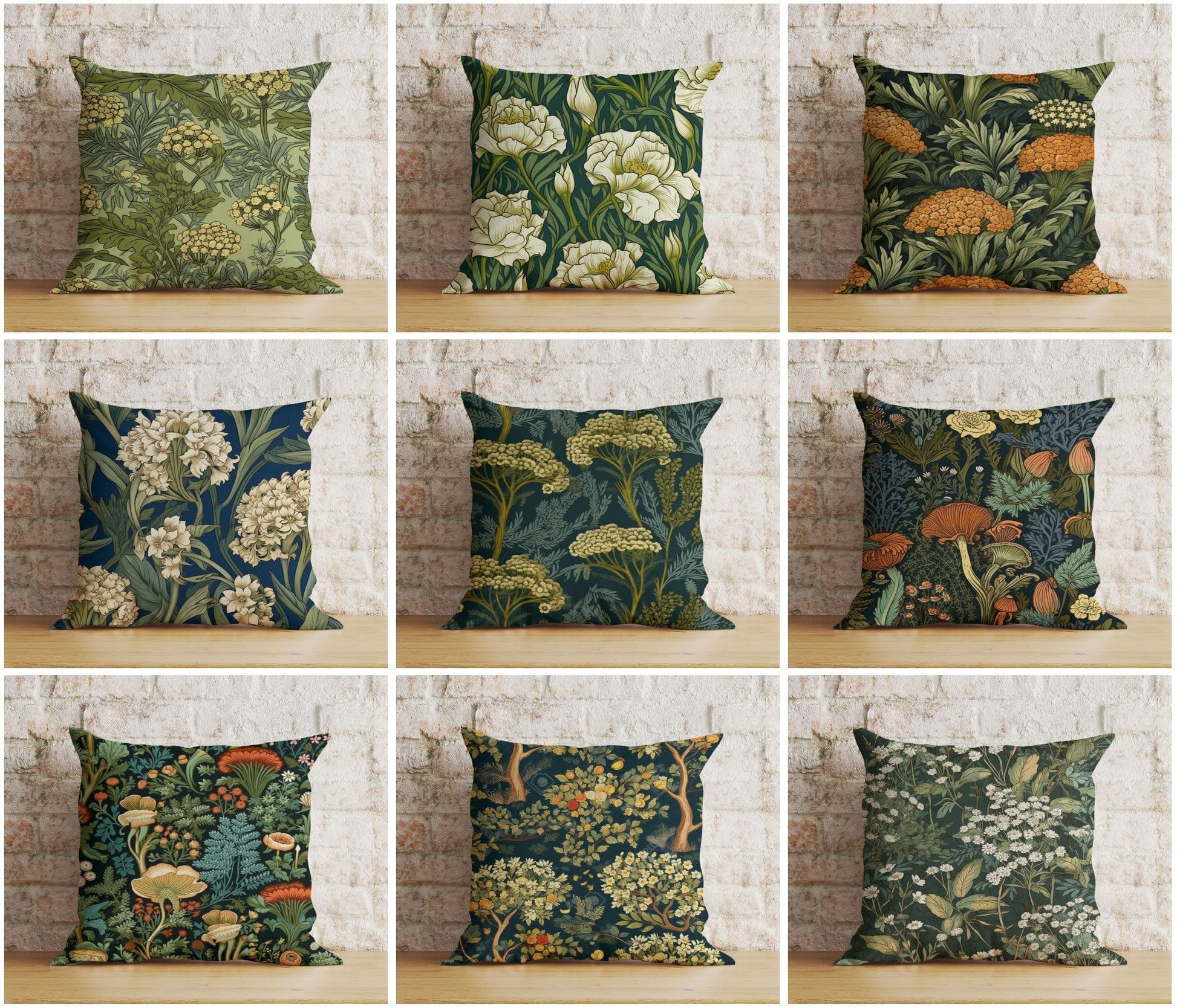 Onay Green Floral Botanical Flower Exotic Jungle Cushion Cover