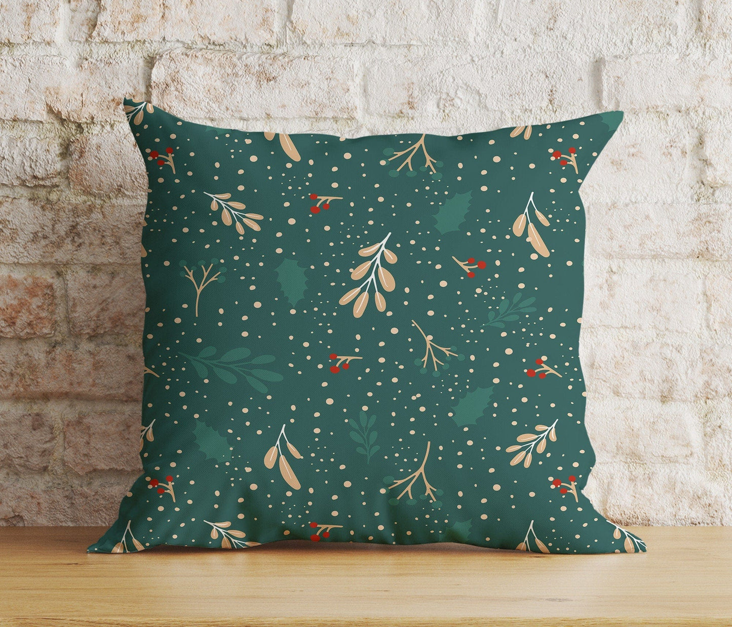 Onay 6 / 12 x 12 inch (30 x 30 cm) Double Side Green Merry Christmas Home Decor Festive Cushion Covers