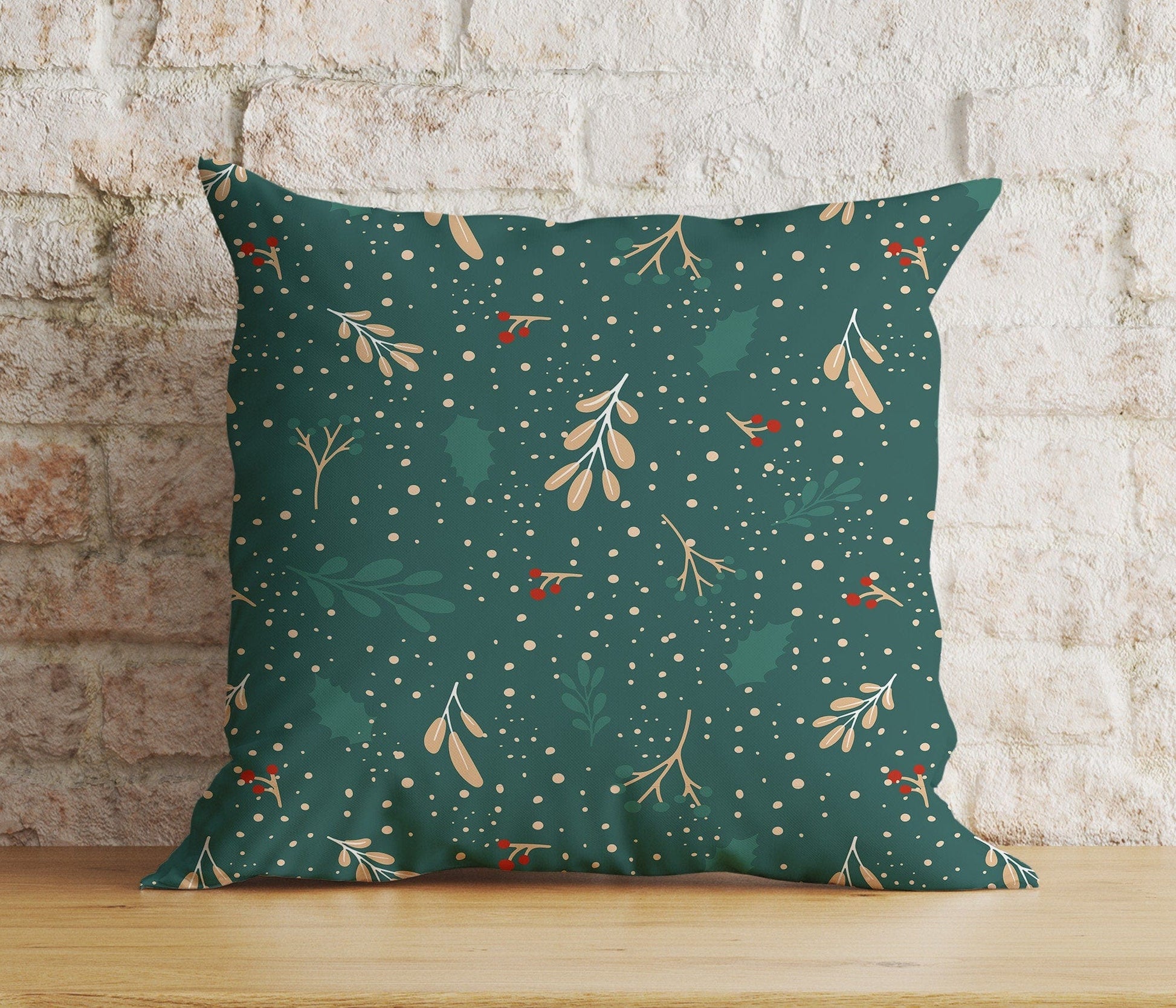 Onay 6 / 12 x 12 inch (30 x 30 cm) Double Side Green Merry Christmas Home Decor Festive Cushion Covers