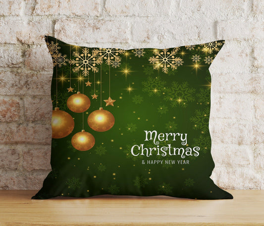 Onay 1 / 12 x 12 inch (30 x 30 cm) Double Side Green Merry Christmas Home Decor Festive Cushion Covers