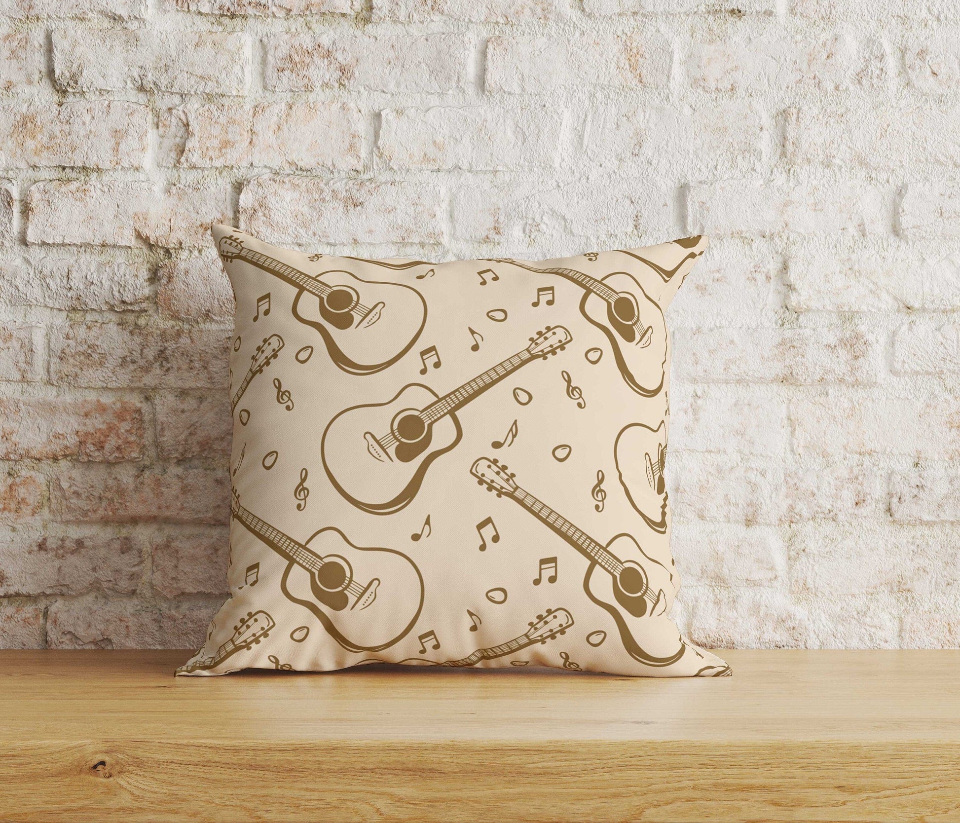 Onay Home Textile Cushion Covers 6 / 12 x 12 inch (30 x 30 cm) Double Side Guitar Cushion Cover Music Lover Guitar Print Pillow Cover