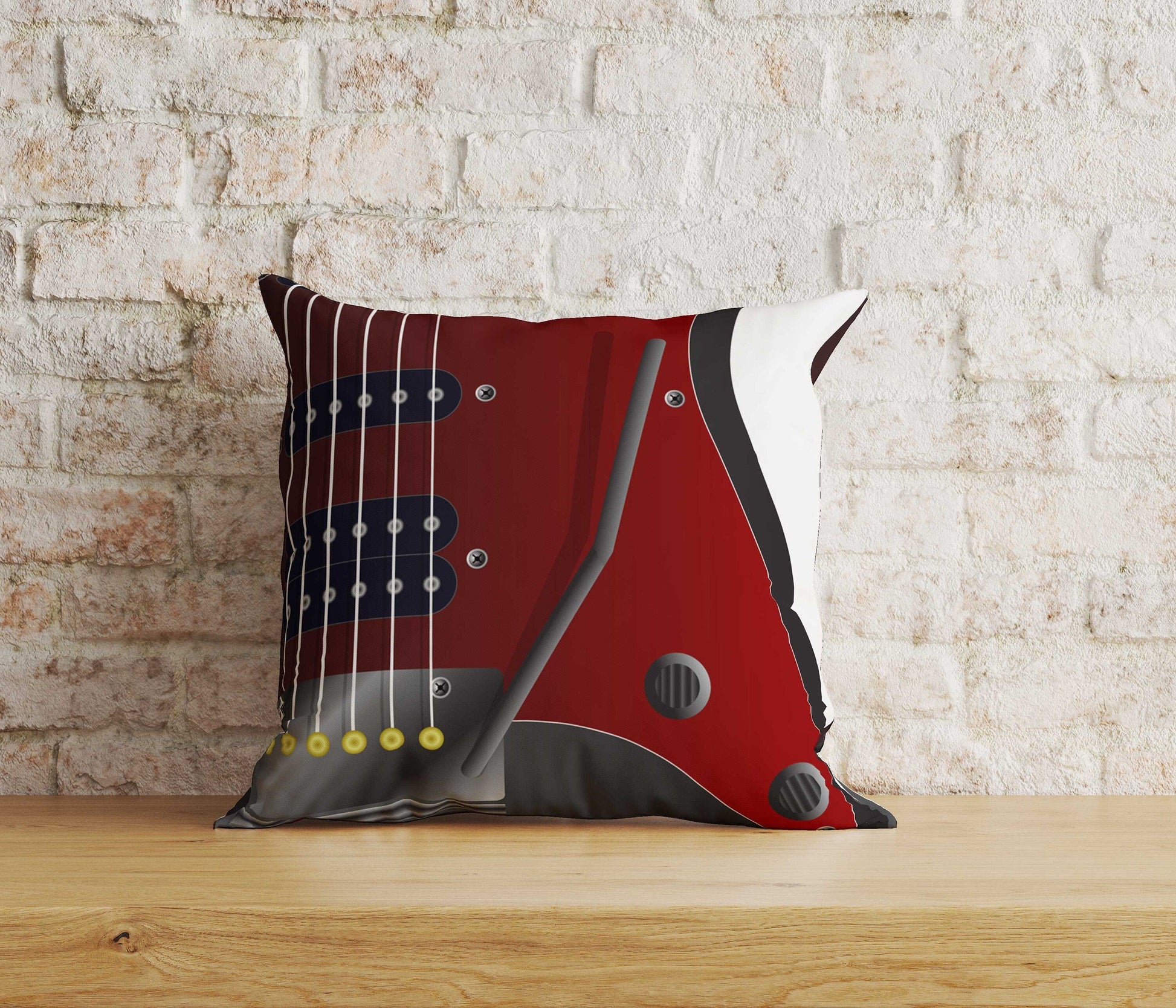Onay Home Textile Cushion Covers 4 / 12 x 12 inch (30 x 30 cm) Double Side Guitar Cushion Cover Music Lover Guitar Print Pillow Cover