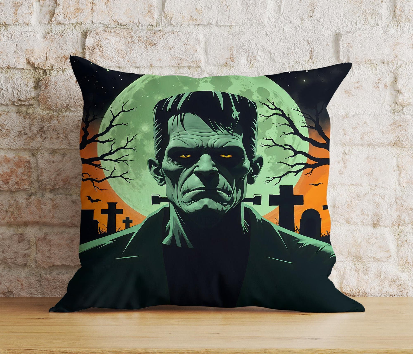 Onay Cushion Covers 3 / 12 x 12 inch (30 x 30 cm) Double Side Halloween Frankenstein Pillow Covers Halloween Zombie Cushion Covers