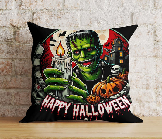 Onay Cushion Covers 1 / 12 x 12 inch (30 x 30 cm) Double Side Halloween Frankenstein Pillow Covers Halloween Zombie Cushion Covers
