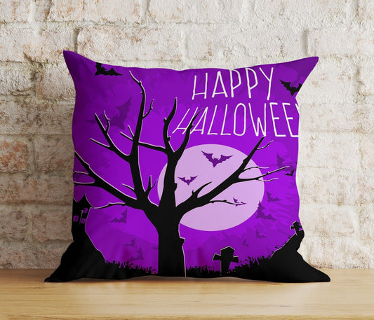 Onay 1 / 12 x 12 inch (30 x 30 cm) Double Side Halloween Ghost Bats,Spiders,Pumpkins Spooky Cushion Cover