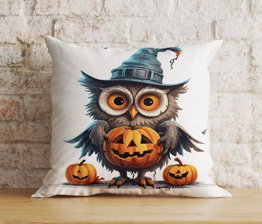 Onay 1 / 12 x 12 inch (30 x 30 cm) Double Side Halloween Owl Pumpkin Bird Pumpkin Trick or Treat Cushion Cover