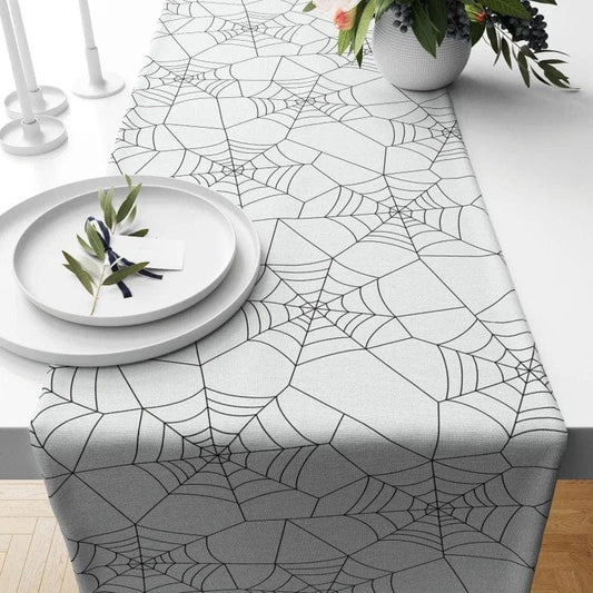 Onay 1 / 12 x 46 inch (30 x 120 cm) Halloween Spooky Ghost Table Runner Halloween Party Tablecloth