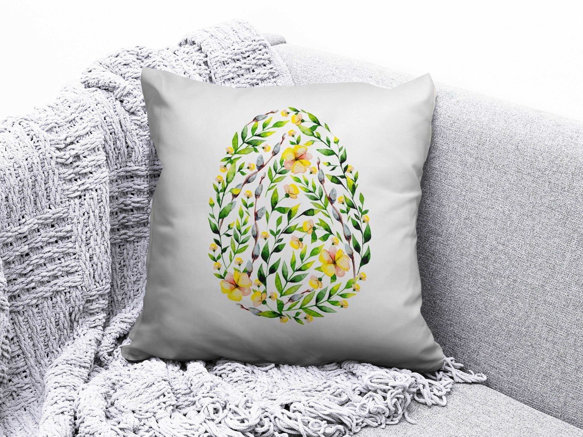 Onay 8 / 12 x 12 inch (30 x 30 cm) Happy Easter Cute Rabbit Easter Decorative Cushion Cover