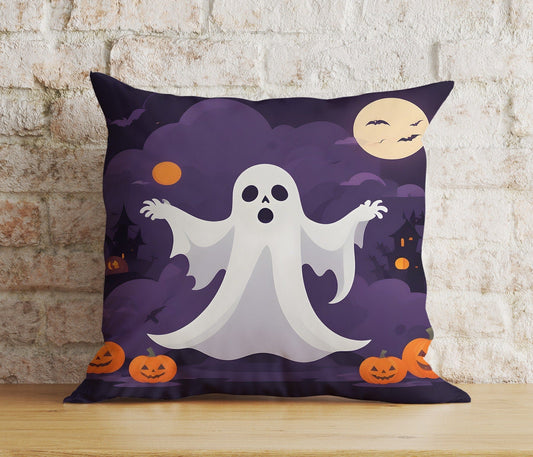 Onay 1 / 12 x 12 inch (30 x 30 cm) Double Side Happy Halloween Ghost Pillow Cover Trick or Treat Cushion Cover