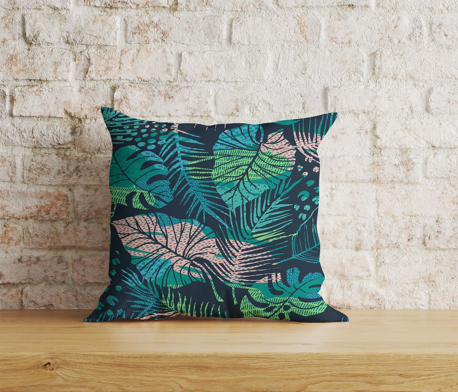 Onay Home Textile Cushion Covers 7 / 12 x 12 inch (30 x 30 cm) Double Side Hawaiian Tropical Cushion Covers Green Palm Pillow Cover