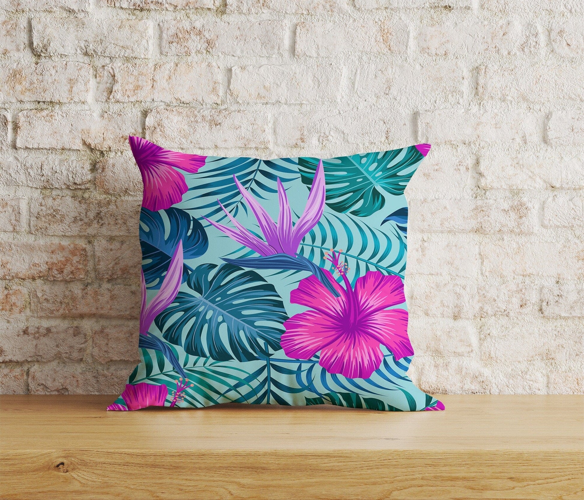Onay Home Textile Cushion Covers 1 / 12 x 12 inch (30 x 30 cm) Double Side Hawaiian Tropical Cushion Covers Green Palm Pillow Cover