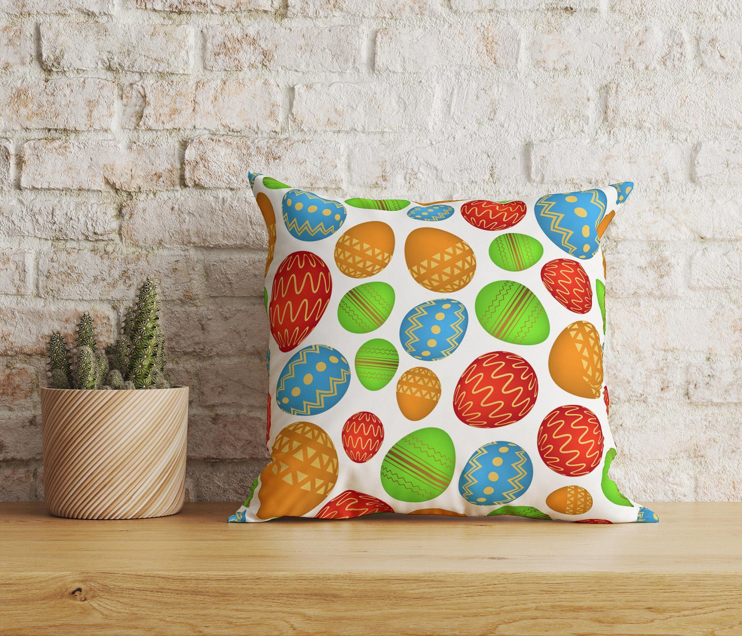 Onay Home Textile Cushion Covers 6 / 12 x 12 inch (30 x 30 cm) Double Side Hello Easter Cushion Cover With Little Girl Happy Easter