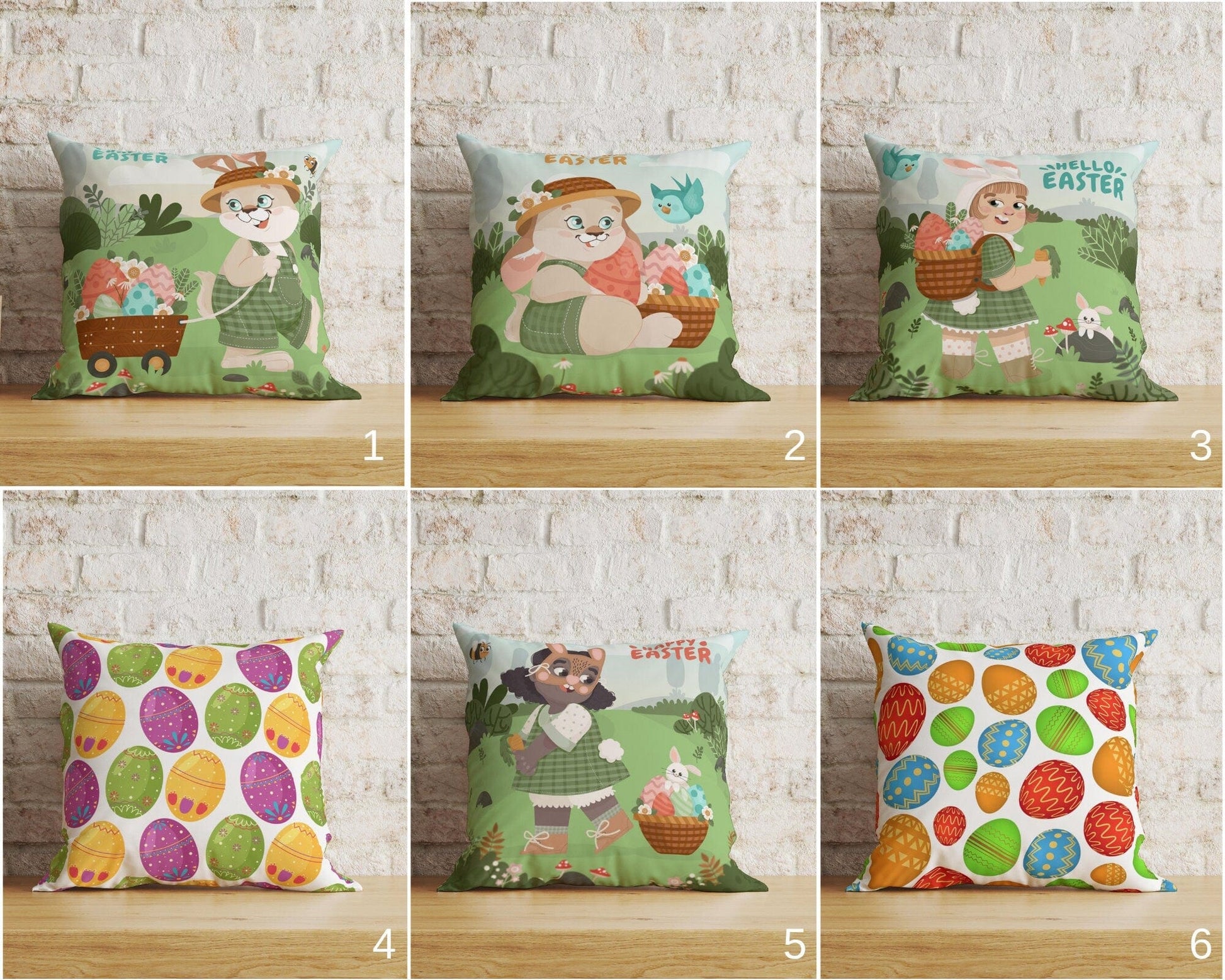 Onay Home Textile Cushion Covers Hello Easter Cushion Cover With Little Girl Happy Easter