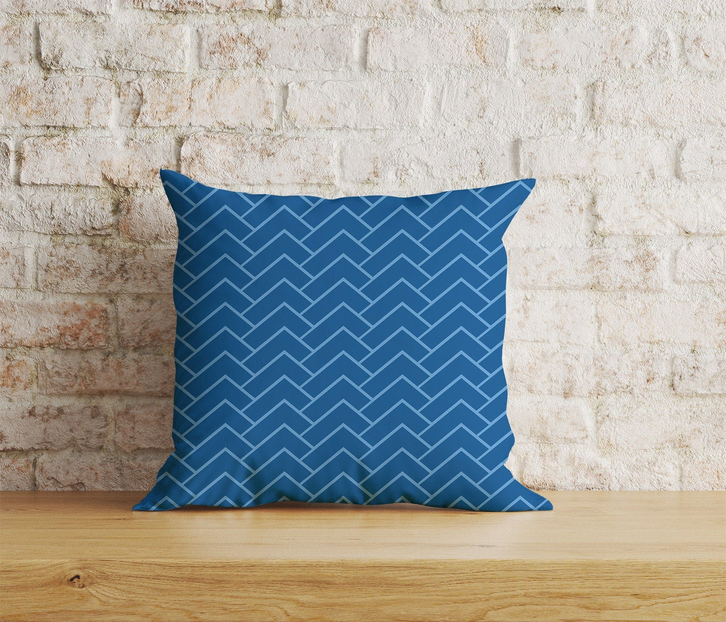 Onay Home Textile Cushion Covers 7 / 12 x 12 inch (30 x 30 cm) Double Side Herringbone Cushion Cover Blue Herringbone Pillowcase